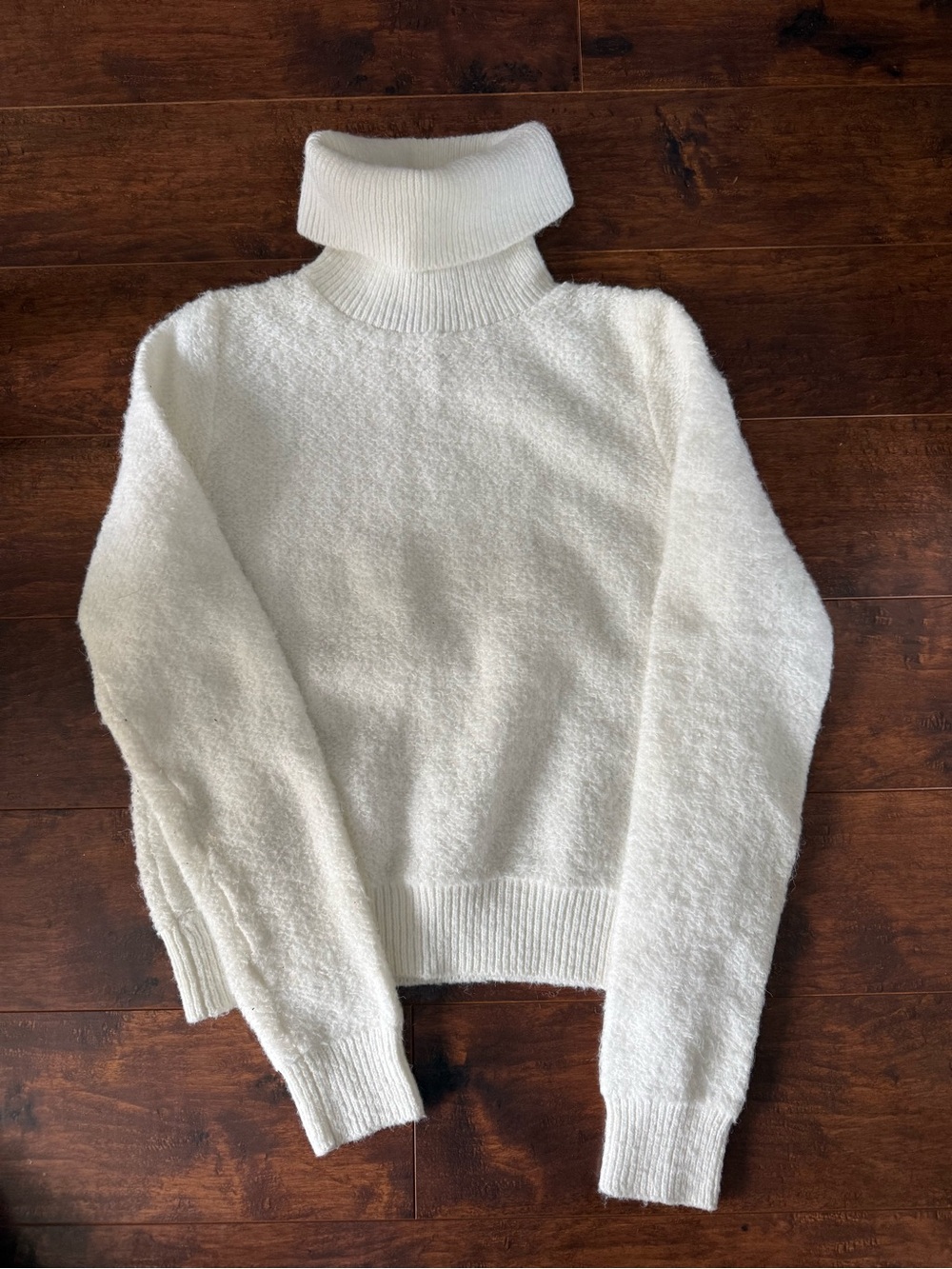 Women's Cream Turtleneck Sweater - Soft Knit